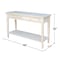 International Concepts Rectangle Spencer Console Server Table Standard Length, 48 W, 17 L, 30 in H, Wood, Unfinished OT-8S - alternate 6
